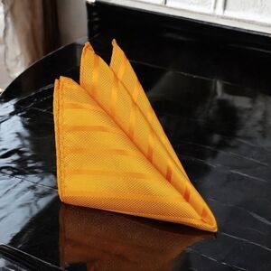 MEN'S POLYESTER ORANGE TONE ON TONE FANCY POCKET SQUARE. STYLE #16